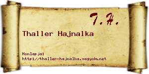 Thaller Hajnalka névjegykártya